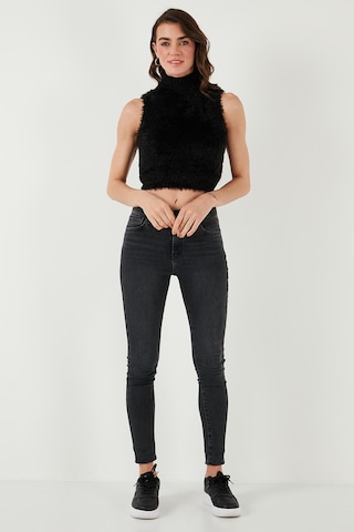 Lela Yumuşak Tüylü Slim Fit Balıkçı Yaka Crop Bayan Süveter 4615566 Siyah