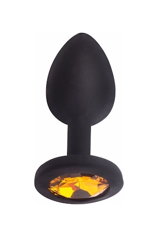 Erofoni Yeni Nesil Siyah Medikal Silikon 9 Cm Taşlı Anal Tıkaç Gevşetici Alıştırıcı Plug