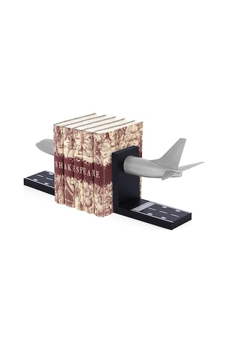 Zekupp Boeing 737-800 1/100 Ölçek Gümüş Renk Maket Uçak Temalı Kitap Tutucu