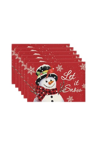 Xiaaokeji Noel Kış Masa Örtüleri 6 Adet, 12x18ın Noel Tatil Masa Örtüleri Diğer