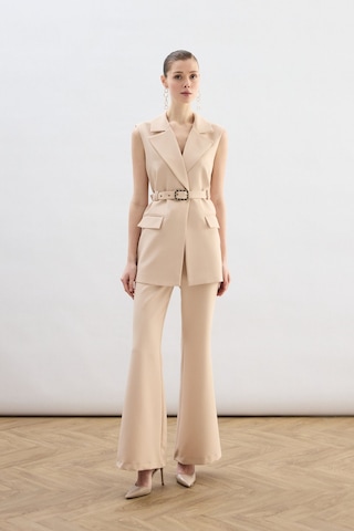 Sateen Kemer Detaylı Yelek - Bej-136848 Bej
