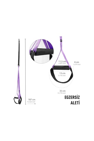 Rebuwo Suspension Trainer Cross Training Egzersiz Seti Mor