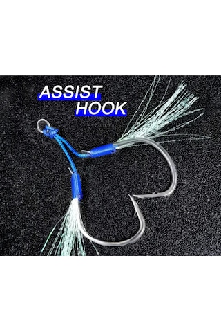 Dev Balıklara Dayanıklı 2/0 4/0 Assist Hook Güçlü Jigging İğne Çifti 2 Çift