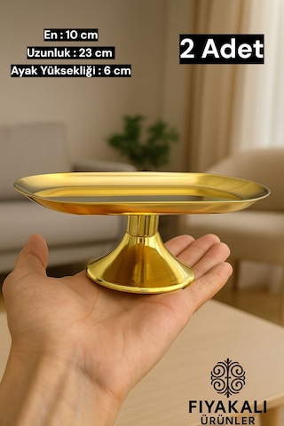 10x23 Cm Ayaklı Kayık Gold Sunumluk,çerezlik,kahvaltı Tabağı,sunum Tabağı,kozmetik,takı Tabağı Gold