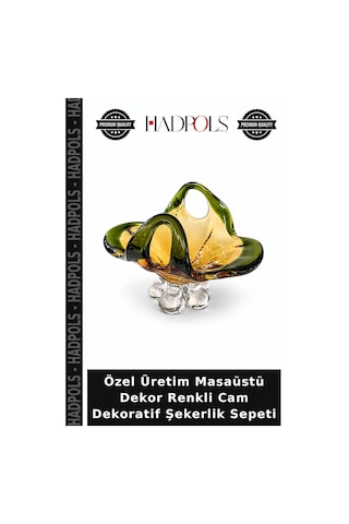 Özel Üretim Masaüstü Dekor Renkli Cam Dekoratif Şekerlik Sepeti