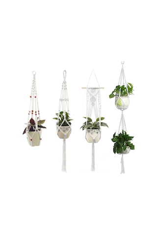 Neevoyu Yüksek Kaliteli Pamuk İpi Bitki Asıcı Seti - Çok Amaçlı, Esnek Dizaynlı, Ev Ve Bahçe Dekoru İçin 4'lü Paket