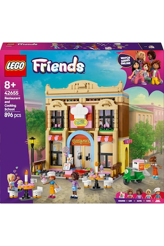 LEGO® Friends Restoran ve Aşçılık Okulu 42655 - 8 Yaş ve Üzeri Çocuklar için Mini Bebek İçeren Yaratıcı Oyuncak Yapım Seti (896 Parça)