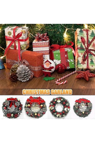 Wjtg Kapı Çelengi Noel Noel Dekorasyon Çelengi Noel Çelengi Noel Çelengi Çanlı Noel Çelengi Noel Dekoratif Çelengi 30c