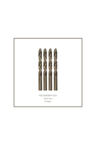 Hss Matkap Ucu 14 Mm, Metal, Ahşap, Plastik İçin 4 Adet