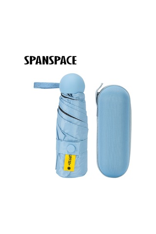 Spanspace Kompakt Kapsül Şemsiye 6 Telli Saklama Kutulu, Mavi