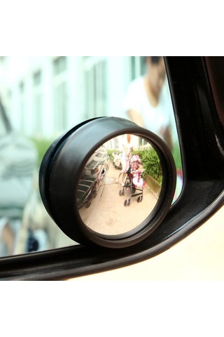 Kör Nokta Aynası 360 Yuvarlak Ayna Siyah 2Li