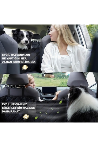 Evcil Hayvan İçin Araba Koltuk Kılıfı, Oto Köpek Koltuk Örtüsü, Su Geçirmez Hamak 600d Ağır Hizmet Tipi Çizilmeye Dayanıklı Kaymaz Bagaj Köpek Örtüsü Araba Pickup Ve Suv Lar İçin- Siyah