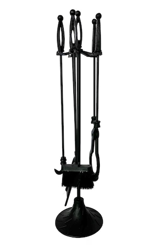 Schömne Şömine Maşa Takımı Yuvarlak Ayaklı Siyah