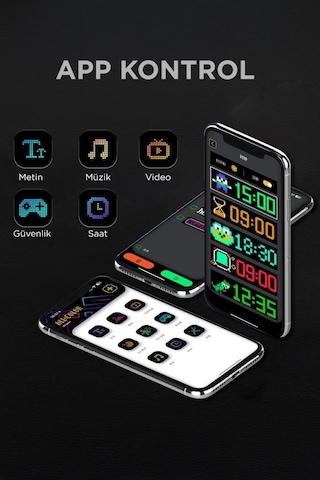 Torima Rp937 Led Matrix Panel 9x37cm Telefon Kontrollü Kayar Led Animasyon Aydınlatma