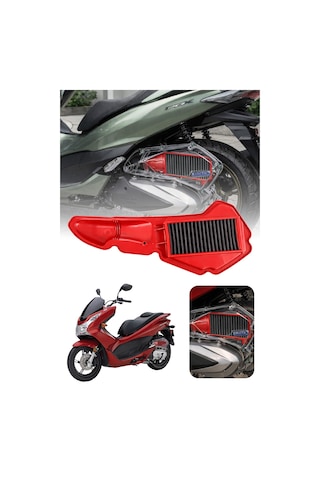 Honda Pcx Uyumlu Kırmızı Temizlenebilir Performans Hava Filtresi 2021-2026