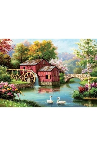 Kırmızı Eski Değirmen 1000 Parça Puzzle