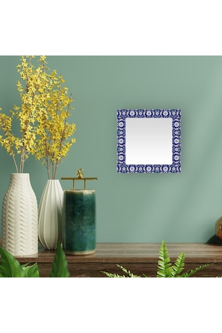 Hatayi Kare Dekoratif Ayna Mavi