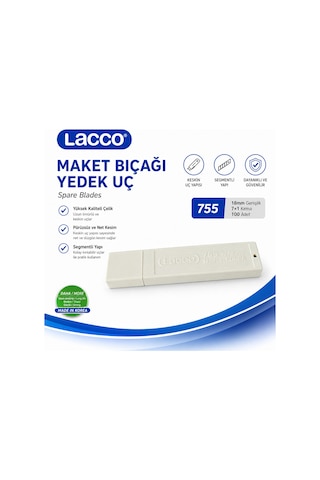 Lacco 755 Maket Bıçağı Yedek Uç 18 Mm Keskin Çelik Segmentli Profesyonel Yedek Bıçak 1 Adet