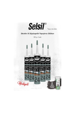 Selsil 5 Adet Strafor & Süpürgelik Yapıştırıcı Silikon Ve Rosıe