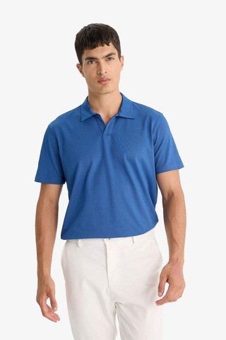 Defacto Regular Fit Polo Yaka Kısa Kollu Tişört F8477ax25auın272 Indigo
