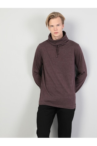 Colin's Regular Fit Yarim Balikci Erkek Mor Uzun Kol Tişört CL1036982_q1.v1_PUM