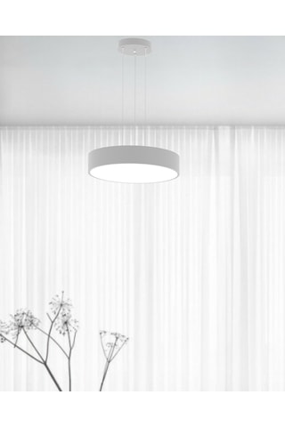 Drum 40cm Gri Kasa, Beyaz Işık Modern Sarkıt Led Avize GRİ RENK