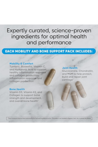 Universal U Mobility & Bone Joint & Cartilage Multivitamin Collagen Turmeric Glucosamine Chondroitin Msm 30 Packs
