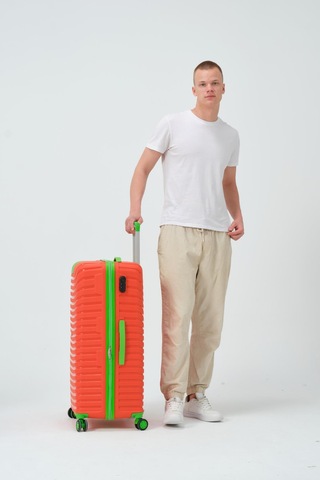 Keo-plus Turuncu-yeşil Büyük Boy Silikon Pp Kırılmaz Valiz Turuncu - Yeşil