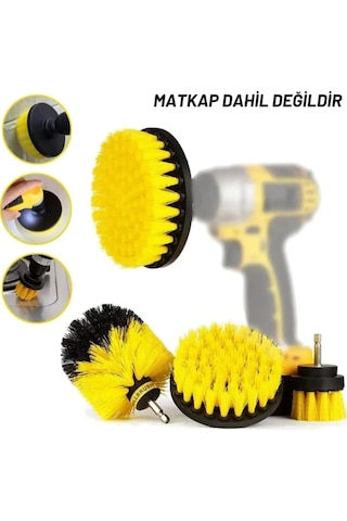 Pratik 3lü Matkap Ucu Banyo Küvet Duşakabin Araba Tekerliği Koltuk Yıkama Temizleme Fırçası