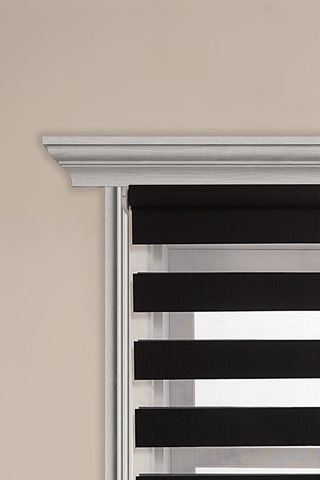 Kidmex Siyah Bambu Stor Zebra Perde Etek Dilimsiz