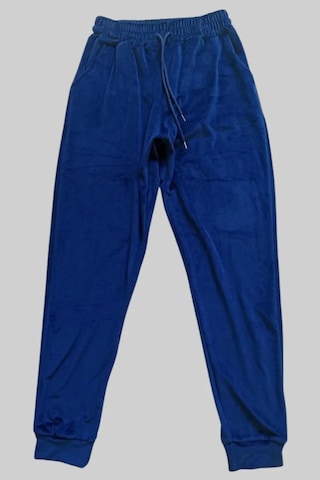 Najmaddin.com Tedar Parlak Kadife Cepli Pantolon Eşofman Pijama Altı Unisex Lastikli Paça Lacivert Najmaddin