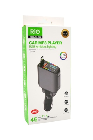 Rio Tech A03 Rgb Led Jesli Araç Mp3 Çalar Ve Fm Transmitter