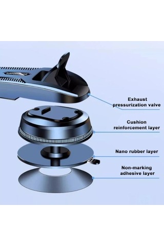 Createtech Seametal Enayi Araç Telefonu Tutucu Dağı Standı Vantuz Smartphone Mobil Cep Textured Type -, Cep Arayanlar İçin -