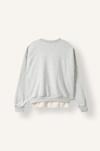 Defacto Bisiklet Yaka Baskılı Fırfır Detaylı Uzun Kollu Sweatshirt Kız Çocuk I5290a826wngr421 Gri-gr421