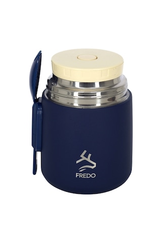 Duo Dine Bebek Lacivert Mama Kabı & Yemek Saklama Termosu, Mug - 8 Saat Sıcak, 12 Saat Soğuk Tutma 500 Ml Lacivert