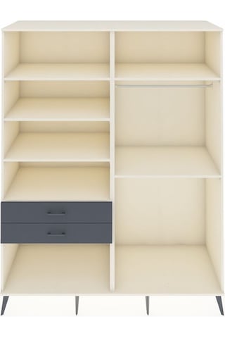 Kronos Gardrop 6 Raflı 2 Çekmeceli 2 Askılı 176x59x221 Aytaşı-aytaşı/antrasit Aytaşı/antrasit