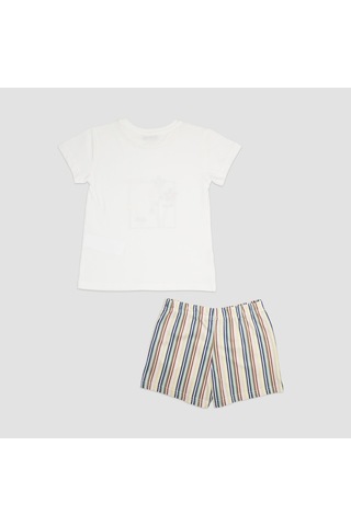 Panço Kız Çocuk Çizgi Desenli Pijama Takımı 2411gk39002-4520 001