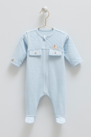Caramell Good Baby Cep Detaylı Önden Fermuarlı Tulum Mavi