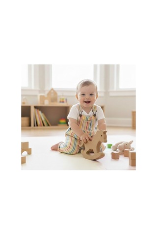 Ahşap Sallanan At Figürü - Montessori Eğitici Oyuncak Ve Dekoratif Obje