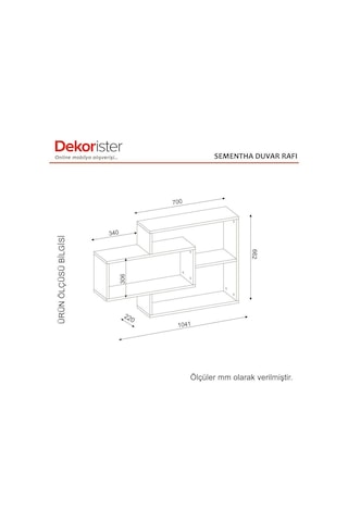 Dekorister Sementha Duvar Rafı Beyaz-Ceviz