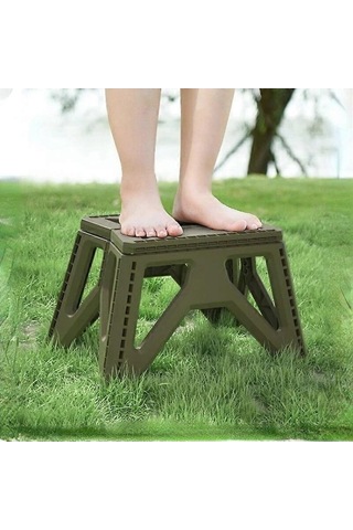 Bloomnest Yeni Taşınabilir Açık Katlanır Kamp Sandalyesi, Yüksek Yük Taşıyıcı, Güçlendirilmiş Pp Plastik, Üçgen Tabure, Ordu Yeşili, Katlanır, Yem Tepsisi, Lamba Tutucu, Sırt Destekli Haki