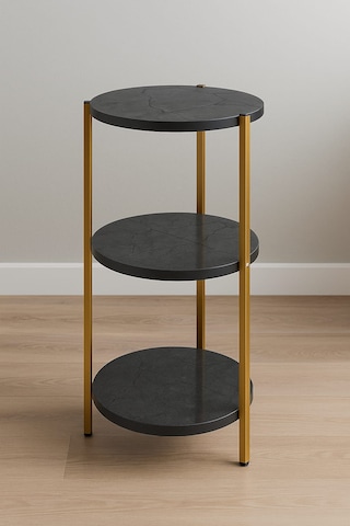 3 Katlı Raf Çiçeklik, Organizer, Sehpa Ve Köşe Rafı Gold