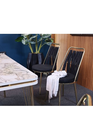 Viyolet Siyah Masa Sandalye Takımı