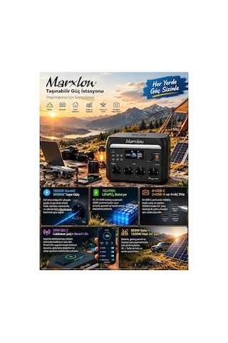 1800w Pro 1024wh Lifepo₄ Taşınabilir Güç Istasyonu Eps Acil Güç Besleme - 3000w Tepe Max Güç, 140w Usb-c, Kablosuz Şarj, Wi-fi