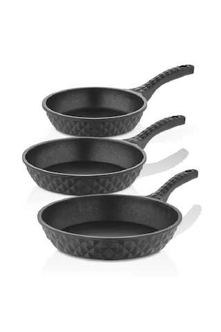 Taç Bella 3 Lü Döküm Granit Tava Seti 8066