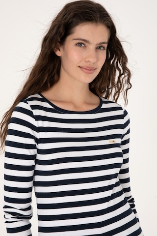 U.S. Polo Assn. Kadın Lacivert Çizgili Bisiklet Yaka Sweatshırt 50314203-VR033