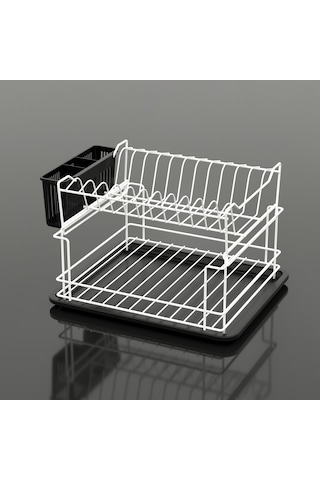 Teknotel İki Katlı Modüler Tabaklık Bulaşıklık Beyaz Kb010