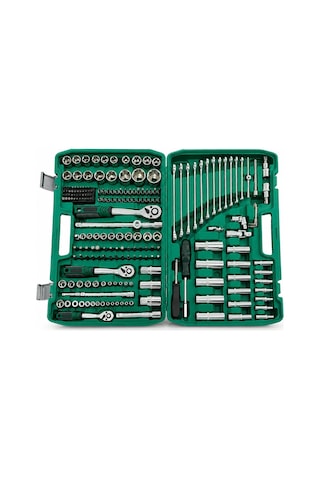 Tools Man Lokma Seti 216 Parça - 3 Cırcır Kollu Plastik Çantalı