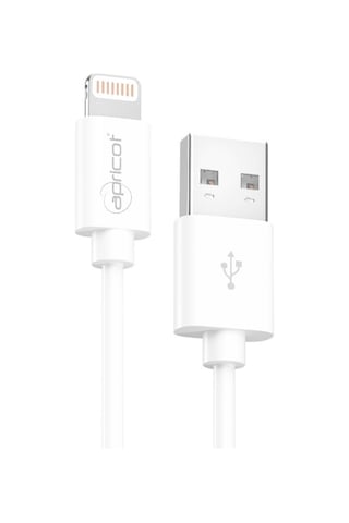 Apricot Apc-s220l 1 Metre Qc3.0 Lightning Beyaz Hızlı Data + Sarj Kablosu Şarj Kablosu
