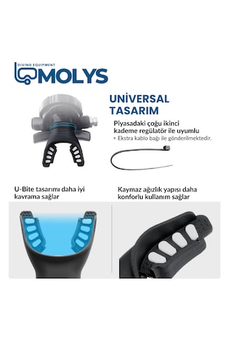 Molys Dalış Regülatör Ağızlığı Maps Konforlu, Kaymaz, Tam Uyum Turuncu